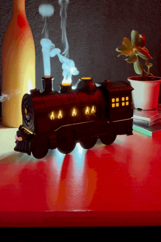 Locomotiva a Vapore Decorativa con Effetto Fumo & Luci LED